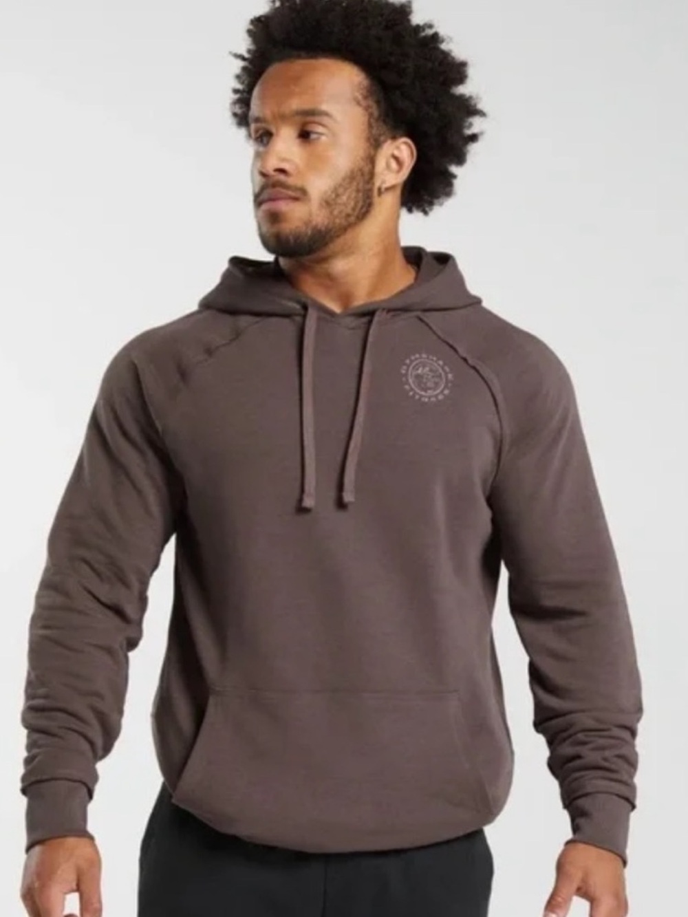 Gymshark Mens Legacy Hoodie Brown Size Small